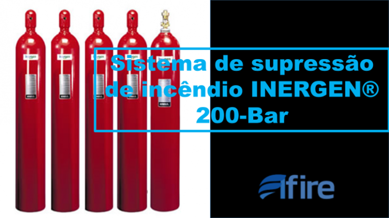 imagem com 05 cilindros de gás para Sistema de supressão de incêndio INERGEN 200-Bar
